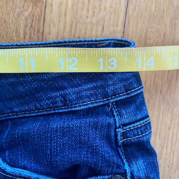 Paige Women's Size 24 Jimmy Jimmy Short Dark Wash Blue Shorts Cuffed Hem Stretch - Picture 6 of 8